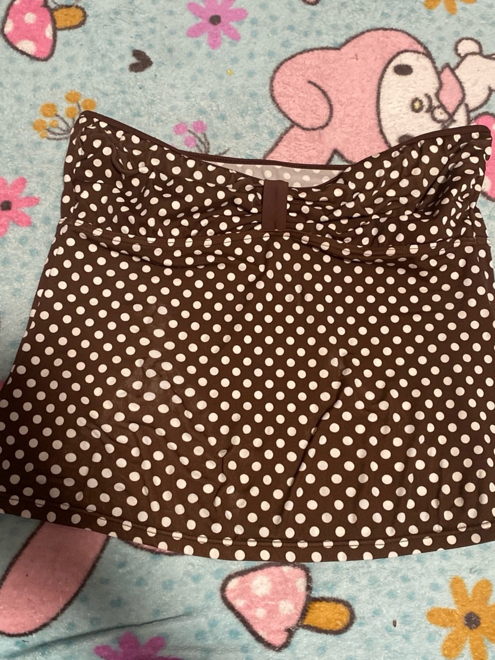 Brown and White Polka Dot Tube Top